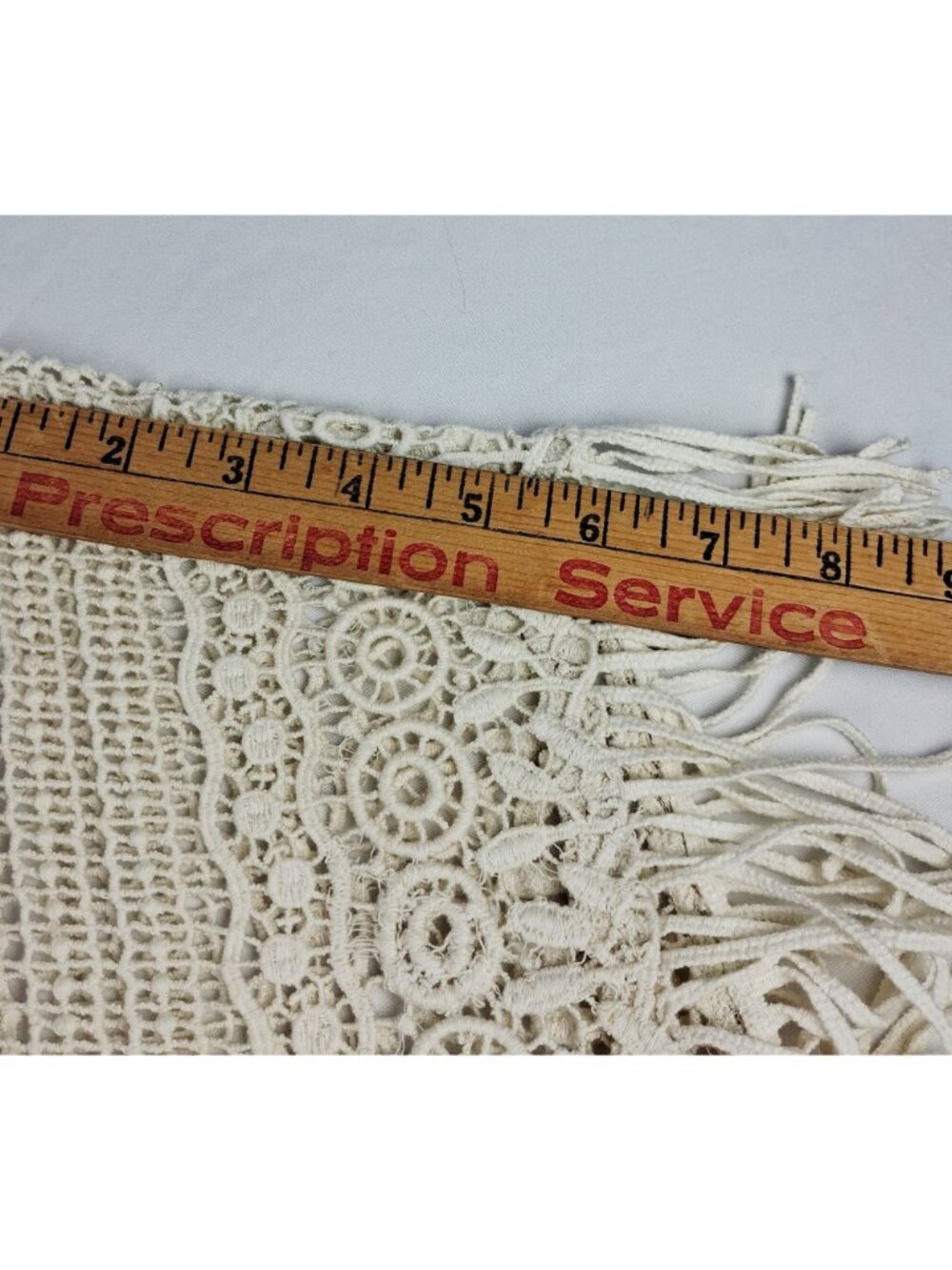 New w/ Tags Ruff Hewn Ivory Crochet Fringe Poncho Size L Lightweight Boho Style - Picture 13 of 16